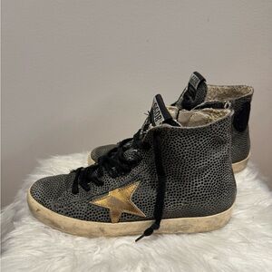 Francy Golden Goose Grey Gold Distressed Sneaker size 7 EUC